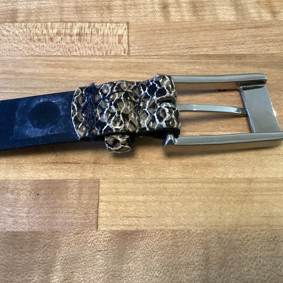 Sandy Duftler Designs Women's Snake Skin Print Leather Belt 2485 Medium - Picture 7 of 8